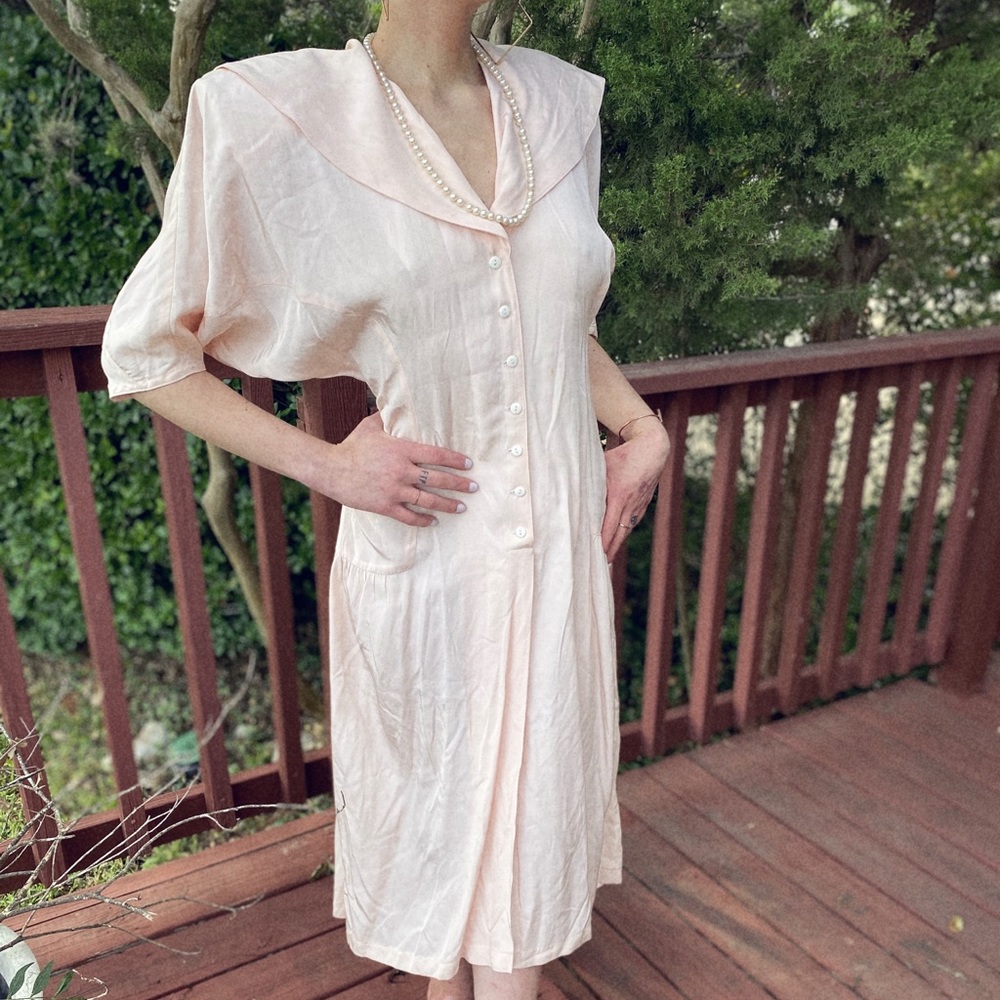 1980s vintage Holly Sharp Light Pink Summer Dress